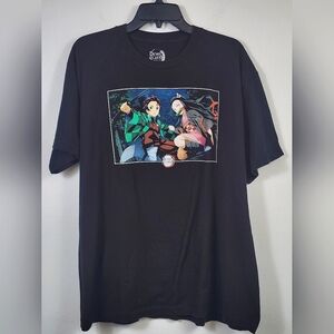 Demon Slayer Men's Black Graphic T-Shirt  Featuring Anime Characters, sz XL